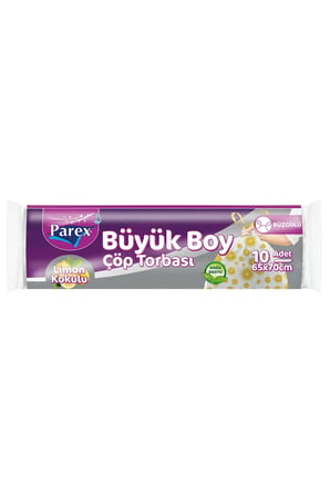 Parex çöp torbası büzgülü büyük boy 10'lu limon kokulu 