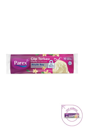 Parex Büzgülü Çöp Torbası Büyük Vanilya Kokulu 10'lu