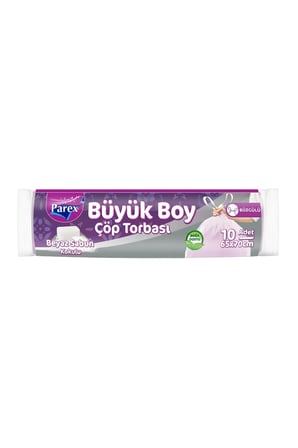 Parex Büzgülü Çöp Torbası Beyaz Sabun Kokulu Büyük Boy 10'lu