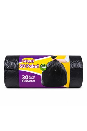 Güçlü Siyah Çöp Torbası Küçük Boy 30'lu 40 x 50 cm Elli Paket