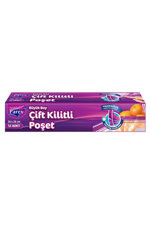 Parex Çift Kilitli Poşet 12'li Büyük Boy