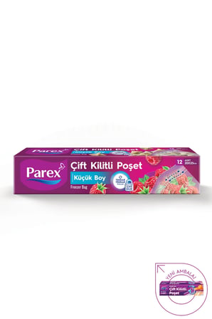 Çift Kilitli Buzdolabı Poşeti Küçük Boy 12 Adet 20 x 25 cm
