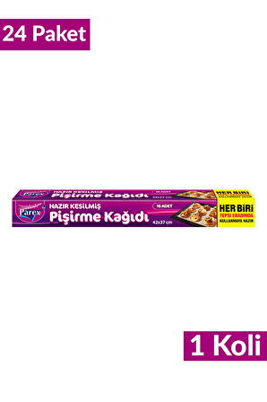 Hazır Kesilmiş Pişirme Kağıdı 16’lı 42 x 37 cm 24 Paket 1 Koli