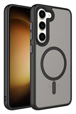 Galaxy S23 Plus Kılıf Mat Arka Yüzey Wireless Şarj Özellikli Flet Magsafe Kapak