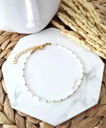 Kadın Beyaz Çubuk Halhal