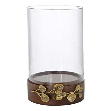 Vitale Diya Ahşap Çiçekli Mumluk 20x32 cm AK.EG0102