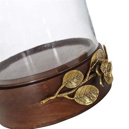 Vitale Diya Ahşap Çiçekli Mumluk 20x32 cm AK.EG0102