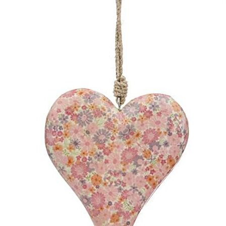 Vitale Şiva Çiçek Desenli Pembe Kalp Büyük Boy AK.FQ0025-P