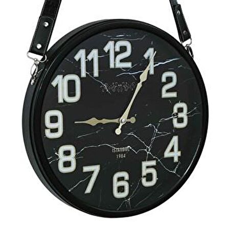 Vitale Dragon Askılı Siyah Duvar Saati 40 cm AK.BI0122