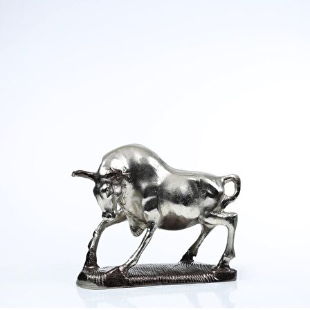 Vitale Toro Dekoratif Obje Antik Silver AK.IX0054