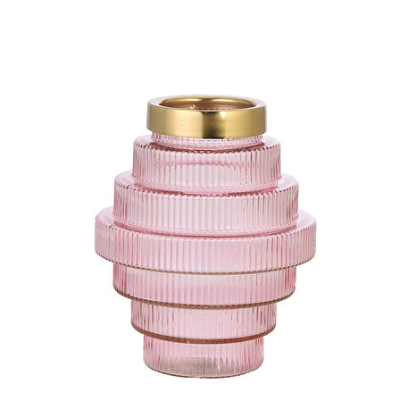 Vitale Cake Pembe Cam Vazo AK.WLT0962