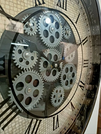 Vıtale 60 cm Çarklı Krom Kaplama Duvar Saati