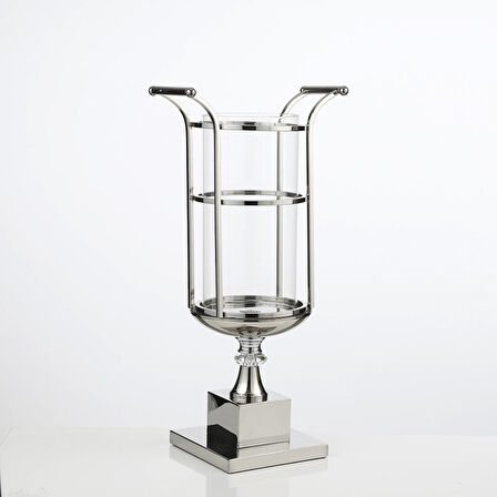 Vitale Cam Mumluk Gümüş 29x20x58 cm AK.JD0054