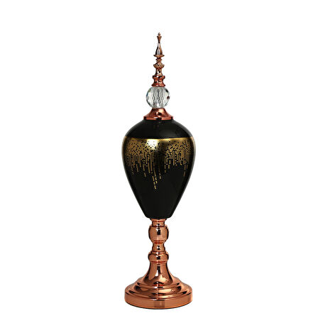 Vitale Amber Bronz Kapaklı Vazo 60 cm AK.JE0011