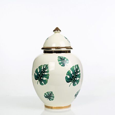 Vitale Yaprak Desenli Şah Küp Yeşil 35 cm AK.NRH0086