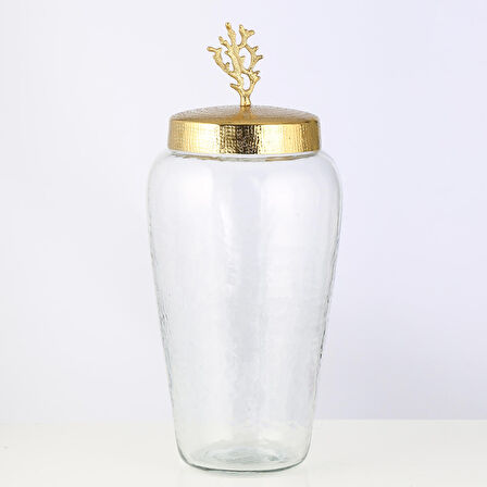 Vitale Mercan Kapaklı Küp Gold 21x48 cm AK.JA0134