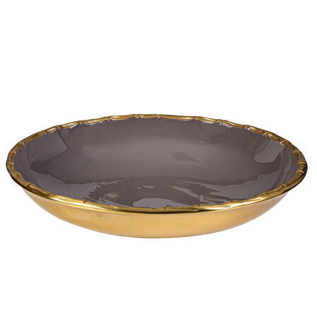 Vitale Yuvarlak Dekoratif Tabak Mor 35x35x8 cm AK.IV0215