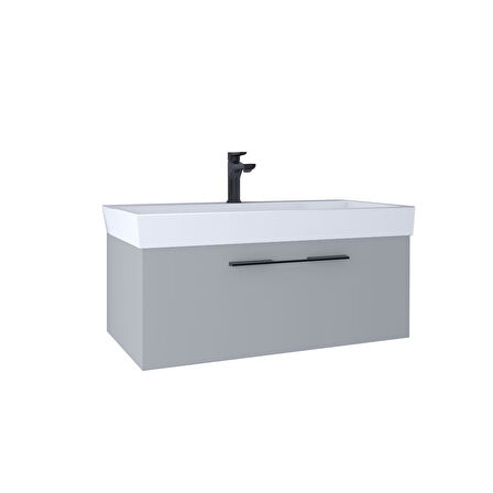 Kobos Glow Lavabo Dolabı Light Grey 100 cm KB100004