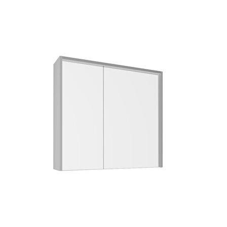 Kobos Meta 91 cm Ayna Kapaklı Ü. Dolap Light Grey KB300004