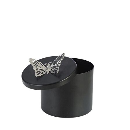 Vitale Mat Siyah Çiçek Kutu Mumluk 9*11,5 Cm AK.JA0192