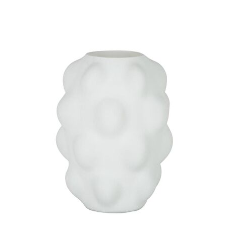 Vitale Beyaz Kabarcık Cam Vazo 2 18,5*18,5*28 Cm AK.JK0031