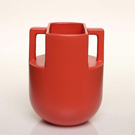 Vitale Handle Kırmızı Vazo Orta 16*16*20 Cm AK.JL0038