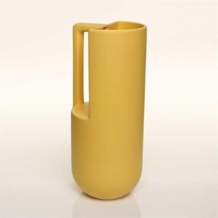 Vitale Handle Sarı Vazo Büyük 12*12*29 Cm AK.JL0043
