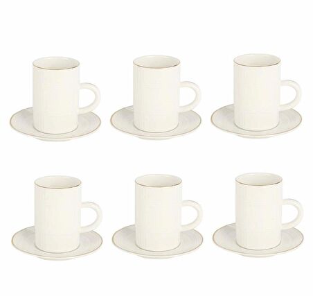Vitale Porselen Double 6lı Kahve Fincanı Seti