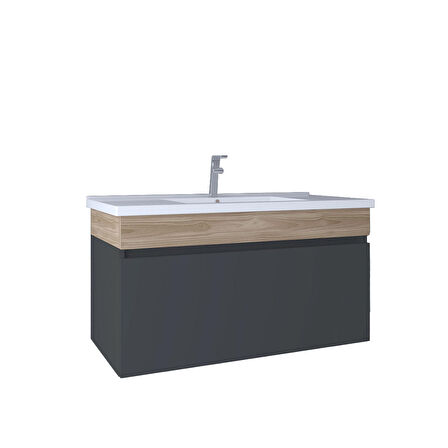 Kobos Harmony 100 cm Lavabo Dolabı Füme KB710015