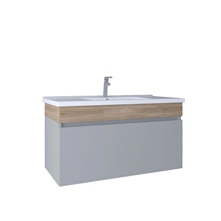Kobos Harmony 100 cm Lavabo Dolabı Light Grey KB710017