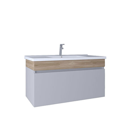 Kobos Harmony 100 cm Lavabo Dolabı Light Grey KB710017