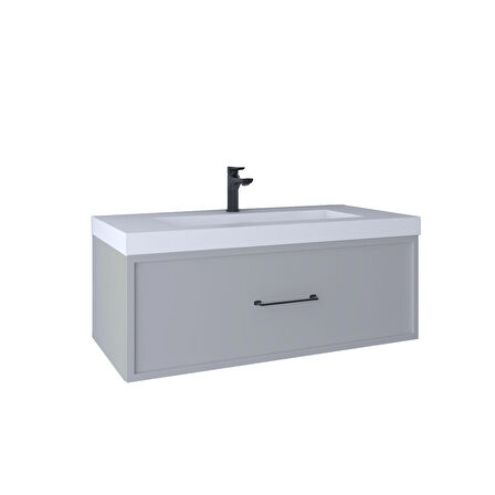 Kobos Frame 100 cm Lavabo Dolabı Light Grey KB710022