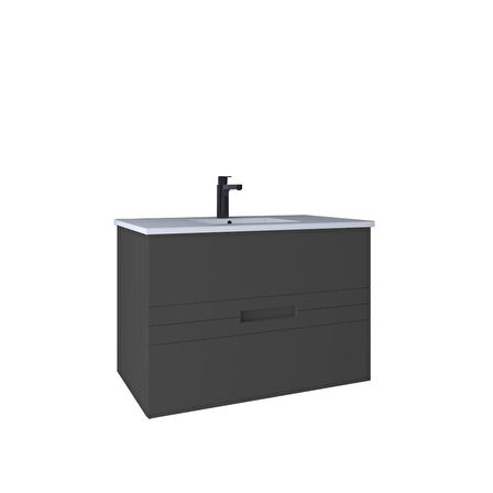 Kobos Meta 91 cm Lavabo Dolabı Füme KB710039