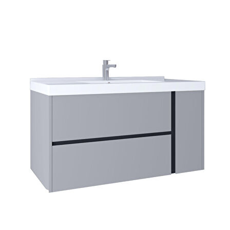 Kobos Linear 100 Cm Lavabo Dolabı Light Grey KB710082