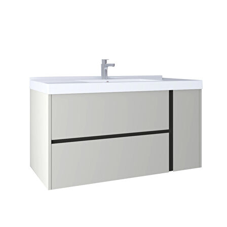 Kobos Linear 100 Cm Lavabo Dolabı Light Grey KB710082