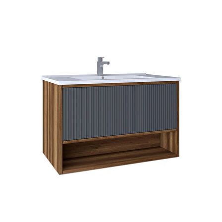 Kobos Elegant 80 Cm Lavabo Dolabı Miling Oak + Argento KB710093