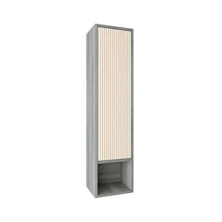 Kobos Elegant Boy Dolabı Grey Oak + Vanilya L-R KB710095