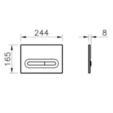 VitrA Loop T Temassız kumanda paneli 768-0880 Parlak krom - 8 cm gömme rezervuarlar ve el değmeden hijyen ürünleri için