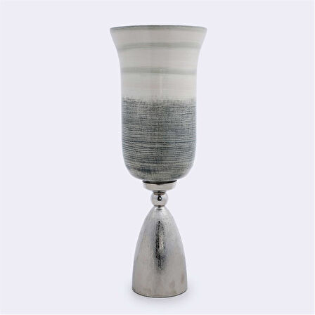 Vitale Sage Cam Metal Vazo Büyük 14.5*14.5 cm