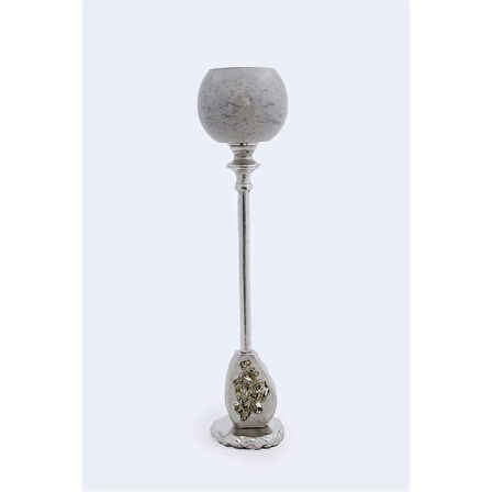 Vitale Tarnıshed Cam Metal Mumluk 12.7*12.7 cm