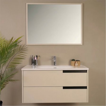 Kobos Eylül 100 cm Banyo Dolabı Seti Vanilla Grey