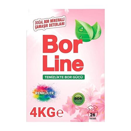 BorLine Matik Toz Çamaşır Deterjanı 4KG (Renkliler İçin) 26 Yıkama