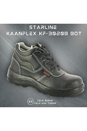 Kaanflex Kf-3020b S3 Çelik Burun Çelik Ara Taban Pu Bot Ayakkabı