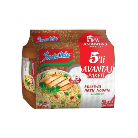 Indomie 5 li Paket Köri + Spesiyal Hazır Noodle 4 lü Karma Paket