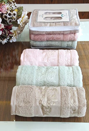  SÜPER LÜKS MİSS BAMBOO 50X90CM. İHRAÇ MALI EL&YÜZ 3'LÜ HAVLU SETİ %70 BAMBU LİFİ İÇERİR