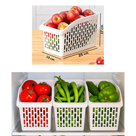 Porsima Org-23 6lı Çok Amaçlı Plastik Dolap Içi Düzenleyici Saklama Kutusu Organizer Sepet - Beyaz