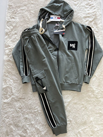 Fermuarlı Kapşonlu Erkek Genç  İkili Takım