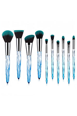 10'lu Kristal Profesyonel Makyaj Fırçası Seti
