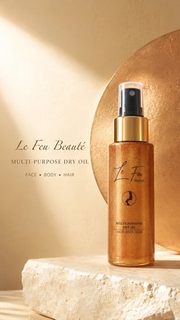 Le Feu Beauté Multi-Purpose Dry Oil Işıltılı Kuru Yağ Yüz Vücut ve Saç İçin 70 ml
