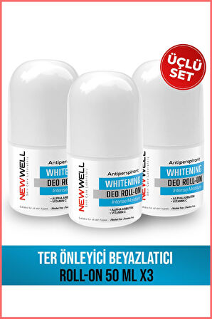 3 Adet Ter Önleyici Beyazlatıcı Roll-on 50 ml